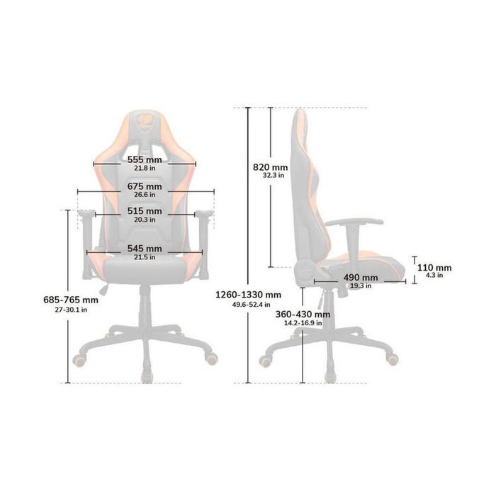 Cougar Armor Elite 300114 | Play chair - Ergonomic and adjustable - PVC Leather - White-Sonxplus St-Georges