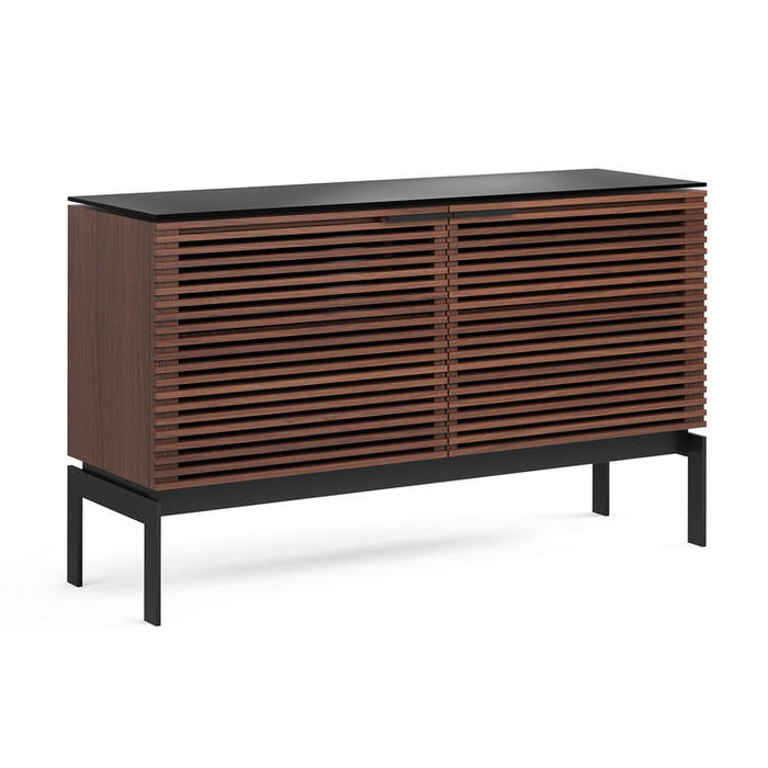 BDI BDICORR7128CHOC | Multimedia cabinet - Louvered doors - Solid wood - Walnut Stained Chocolate-Sonxplus St-Georges