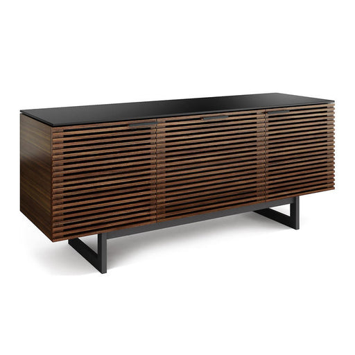 BDI BDICORR8177CHOC | Multimedia cabinet - Louvered doors - Solid wood - Walnut Stained Chocolate-Sonxplus St-Georges