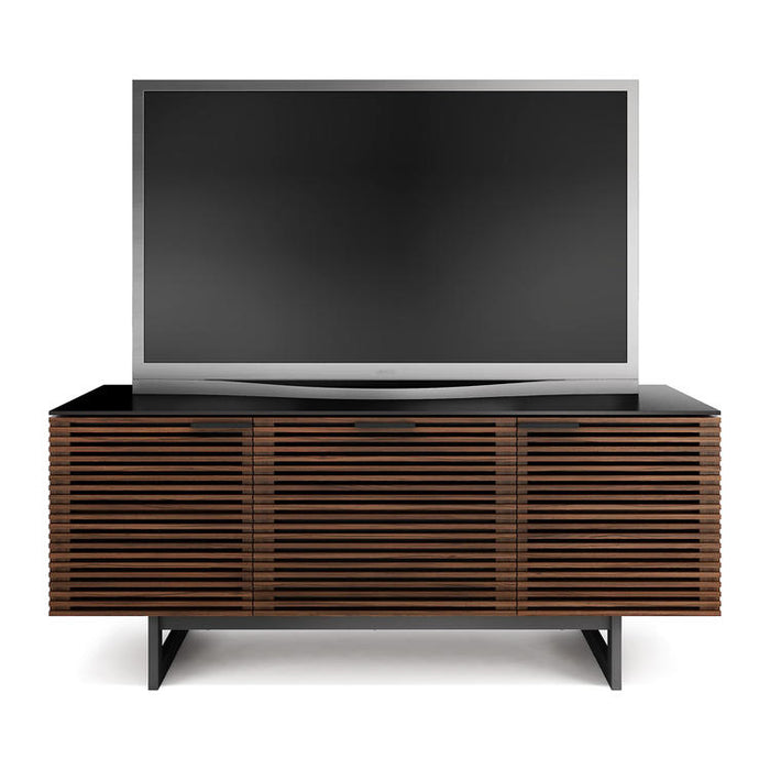 BDI BDICORR8177CHOC | Multimedia cabinet - Louvered doors - Solid wood - Walnut Stained Chocolate-Sonxplus St-Georges