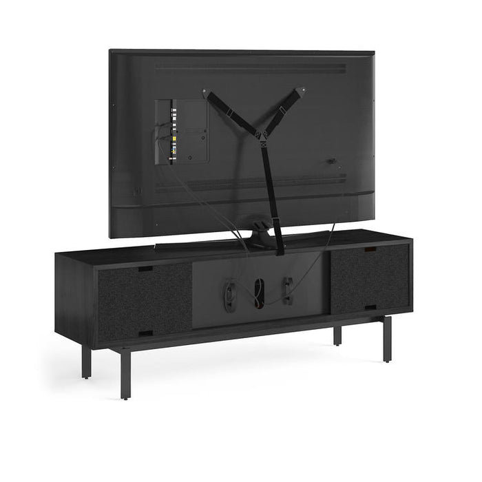 BDI BDIINTER7249EBO | Multimedia cabinet - Full width push-open door - Frêne Charbon-Sonxplus St-Georges