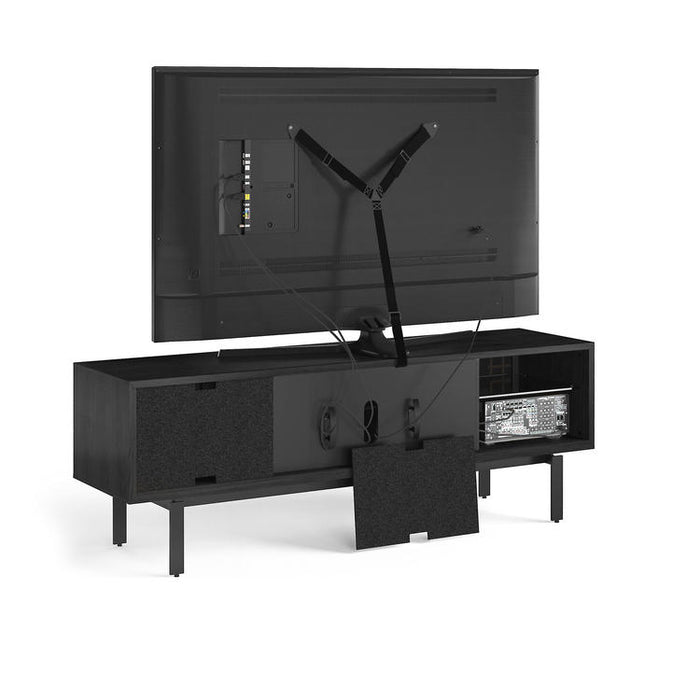 BDI BDIINTER7249EBO | Multimedia cabinet - Full width push-open door - Frêne Charbon-Sonxplus St-Georges