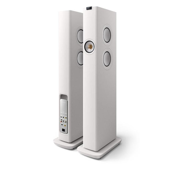 KEF LS60 WIRELESS | HiFi Wireless Floorstanding Speakers - All-in-1 - Mineral White - Pair-Sonxplus St-Georges