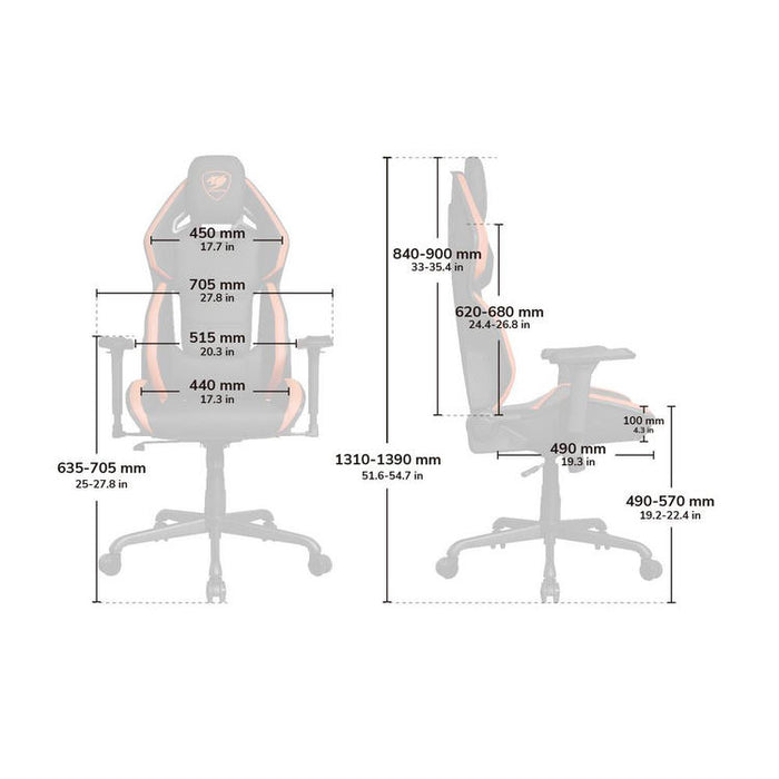 Cougar Hotrod | Play chair - Multi-zone backrest - 3D adjustable armrest - Orange-Sonxplus St-Georges