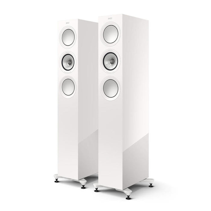 KEF R5 Meta | Floorstanding Speakers - Bass Reflex 3 way - Hi-Fi - Gloss White - Pair-Sonxplus St-Georges