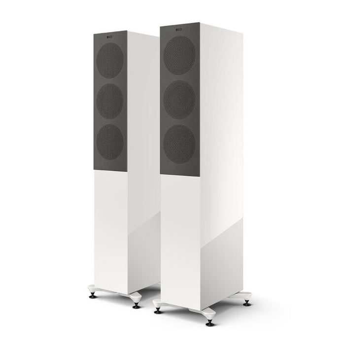 KEF R5 Meta | Floorstanding Speakers - Bass Reflex 3 way - Hi-Fi - Gloss White - Pair-Sonxplus St-Georges