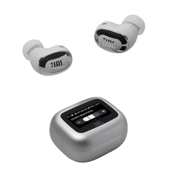 JBL Live Buds 3 | In-Ear Headphones - 1.45" LED Touch Screen - Bluetooth - Silver-Sonxplus St-Georges