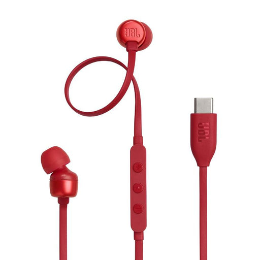 JBL Tune 310C | In-ear headphones - Wired - USB-C - 3-button remote control - Red-Sonxplus St-Georges