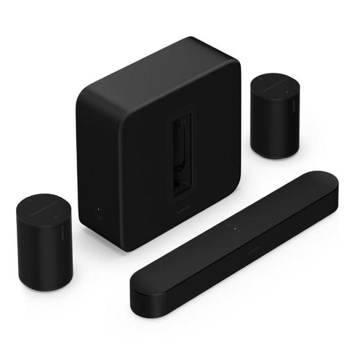 Sonos | High-End Immersive Set with Beam + Sub 4 + 2 Era 100 - Wireless - Wi-Fi - Black-Sonxplus St-Georges