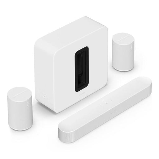 Sonos | High-End Immersive Set with Beam + Sub 4 + 2 Era 100 - Wireless - Wi-Fi - White-Sonxplus St-Georges