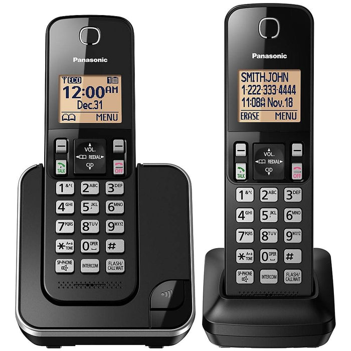 Panasonic KX-TGC382B | Cordless phone - 2 handsets - Black-Sonxplus St-Georges