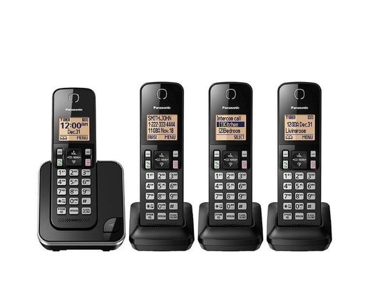 Panasonic KX-TGC384B | Cordless phone - 4 handsets - Black-Sonxplus St-Georges