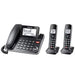 Panasonic KXTGF872B | Combo cordless phone - 1 fixed handset and 2 cordless handsets - Answering machine - Black-Sonxplus St-Georges