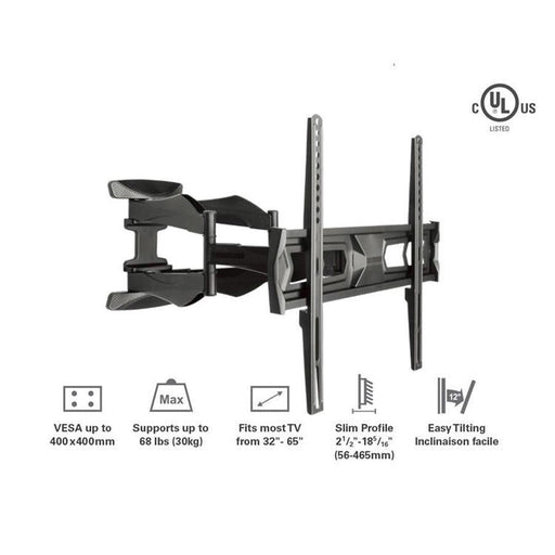 Syncmount SM-3265FM | Articulating wall mount for TV 32" to 65" - Up to 66 lbs-Sonxplus St-Georges