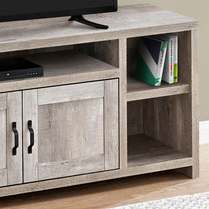 Monarch Specialties I 2742 | TV stand - 60" - Imitation wood - Taupe-Sonxplus St-Georges