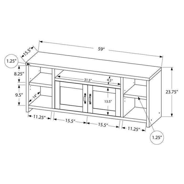 Monarch Specialties I 2742 | TV stand - 60" - Imitation wood - Taupe-Sonxplus St-Georges