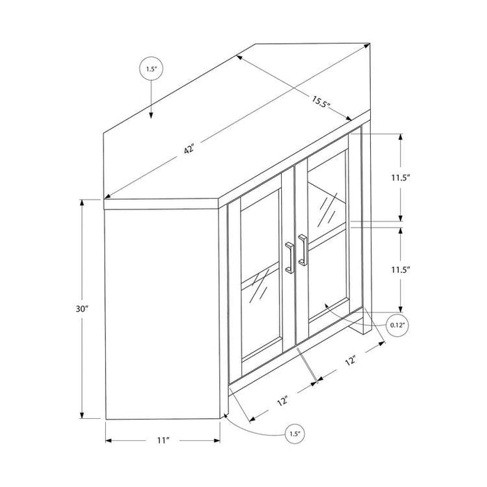 Monarch Specialties I 2701 | TV stand - 42" - Corner - Glass doors - Dark taupe-Sonxplus St-Georges