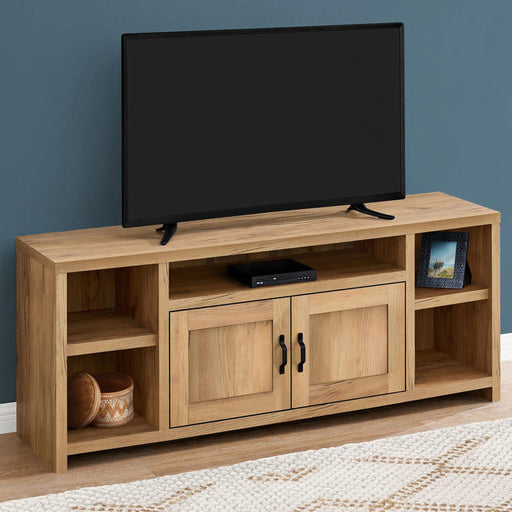 Monarch Specialties I 2744 | TV stand - 60" - Imitation wood - Golden pine-Sonxplus St-Georges