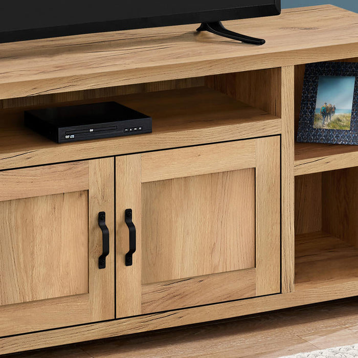 Monarch Specialties I 2744 | TV stand - 60" - Imitation wood - Golden pine-Sonxplus St-Georges