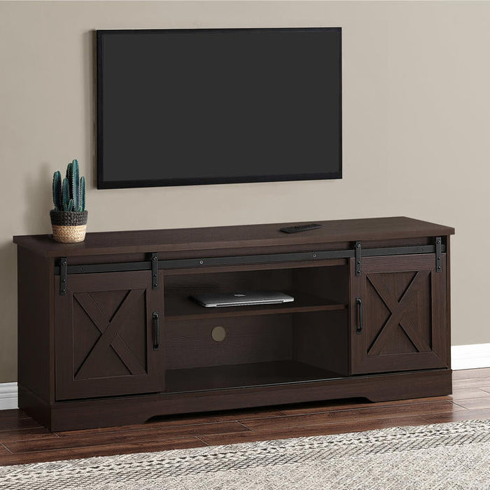 Monarch Specialties I 2745 | TV stand - 60" - 2 Sliding doors - Expresso-Sonxplus St-Georges