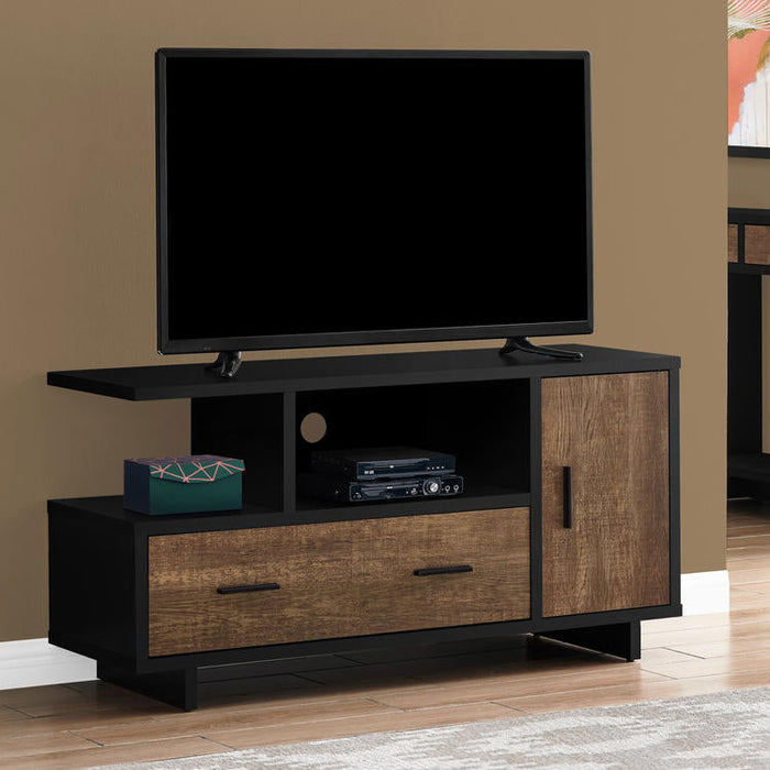 Monarch Specialties I 2803 | TV stand - 48" - With storage - Imitation wood - Brown/Black-Sonxplus St-Georges