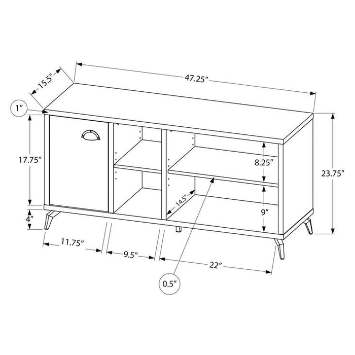 Monarch Specialties I 2830 | TV stand - 48" - Imitation wood - Medium brown - Grey imitation concrete-Sonxplus St-Georges