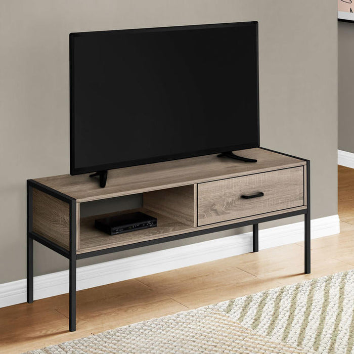 Monarch Specialties I 2876 | TV stand - 48" - Black metal - Dark taupe-Sonxplus St-Georges