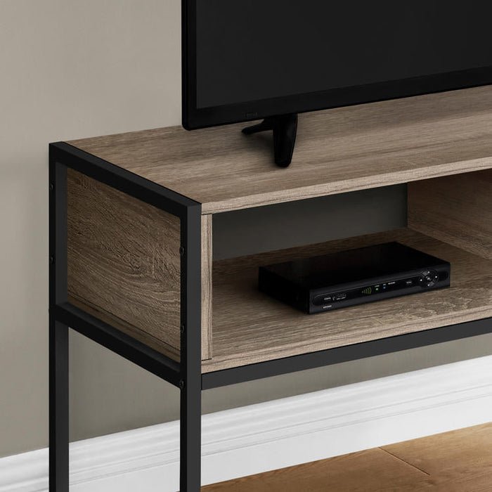 Monarch Specialties I 2876 | TV stand - 48" - Black metal - Dark taupe-Sonxplus St-Georges