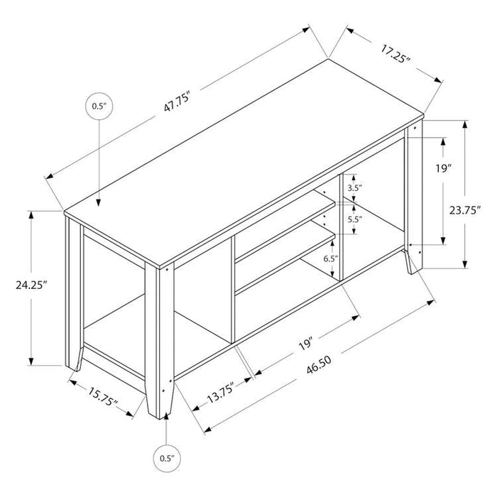 Monarch Specialties I 3529 | TV Stand - 48" - Espresso-Sonxplus St-Georges