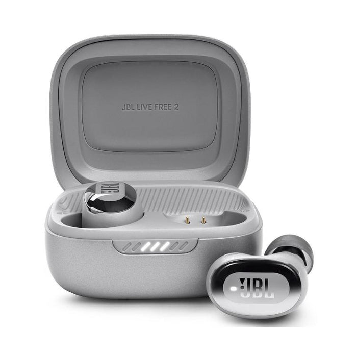 JBL Live Free 2 | In-Ear Headphones - 100% Wireless - Bluetooth - Smart Ambient - Microphones - Silver-Sonxplus St-Georges