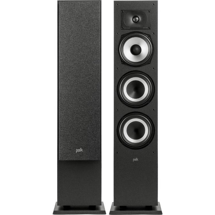 Polk Monitor XT60 | Floorstanding Speakers - Tower - Hi-Res Audio Certified - Black - Pair-Sonxplus St-Georges