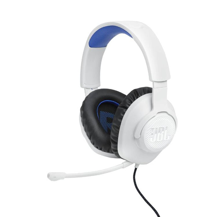 JBL Quantum 100P | Wired circumaural gaming headset - For Playstation Console - White/Blue-Sonxplus St-Georges