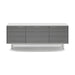 BDI BDIAL7477MESW | Multimedia cabinet - Central drawer - Louvered doors - Satin white-Sonxplus St-Georges