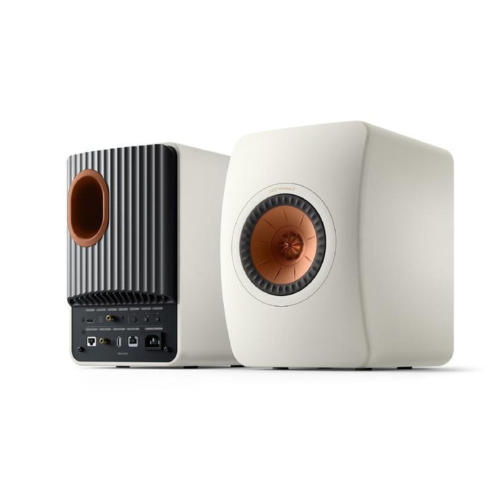 KEF LS50 WIRELESS II | Wireless HiFi Speakers - Metamaterial Absorption - Mineral White - Pair-Sonxplus St-Georges