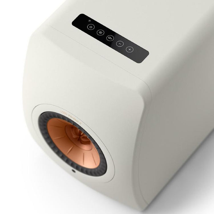 KEF LS50 WIRELESS II | Wireless HiFi Speakers - Metamaterial Absorption - Mineral White - Pair-Sonxplus St-Georges