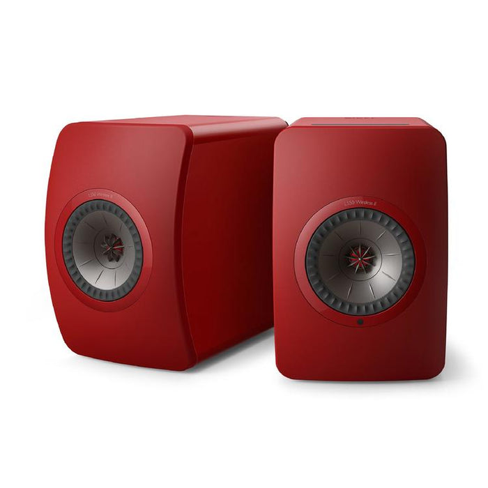 KEF LS50 WIRELESS II | Wireless HiFi Speakers - Metamaterial Absorption - Crimson Red - Pair-Sonxplus St-Georges