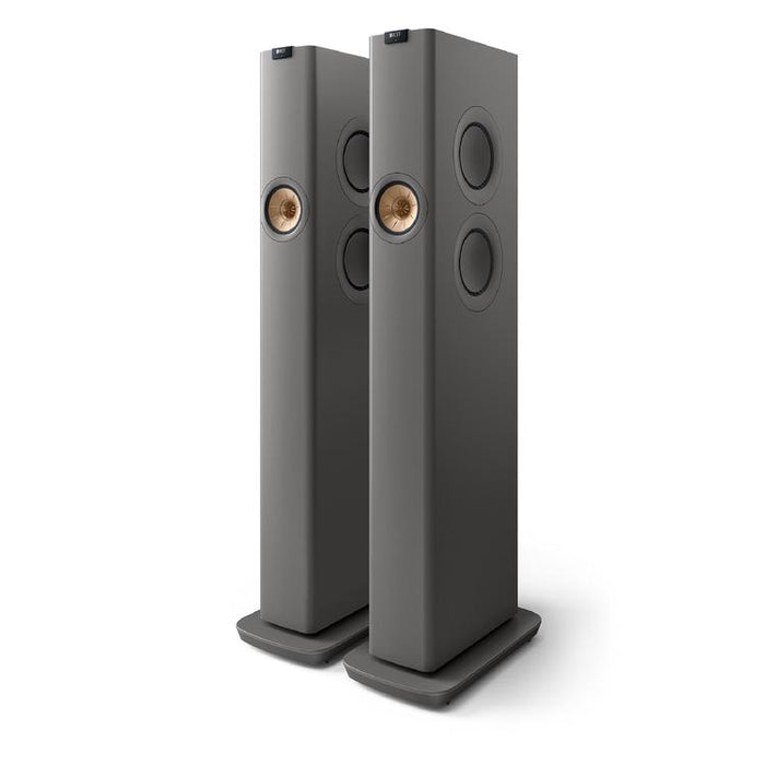 KEF LS60 WIRELESS | HiFi Wireless Floorstanding Speakers - All-in-1 - Titanium Grey - Pair-Sonxplus St-Georges