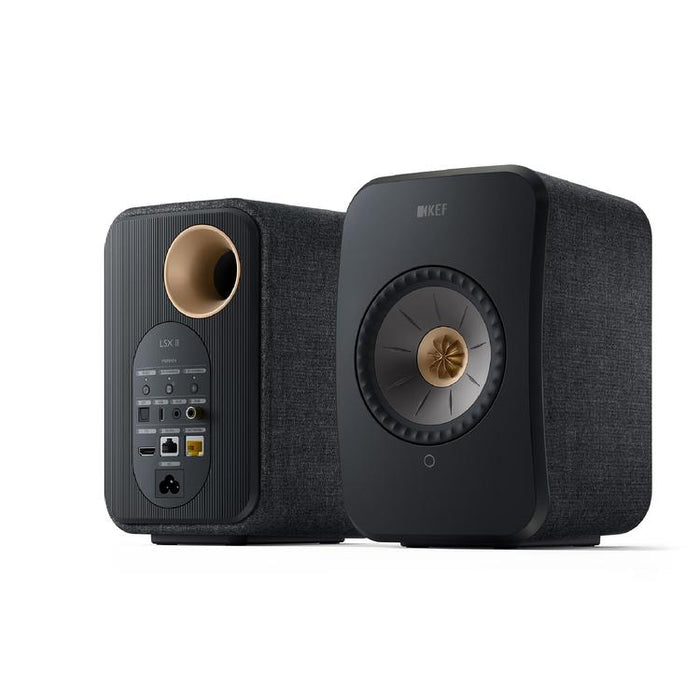 KEF LSX II | Wireless HiFi Speakers - Compact & Versatile - Carbon Black - Pair-Sonxplus St-Georges