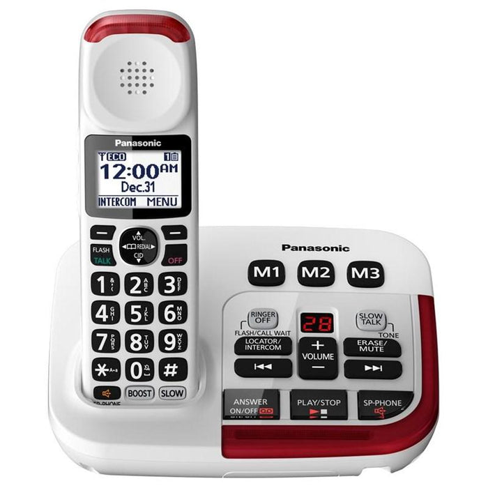 Panasonic KX-TGM470W | Cordless phone - 1 handset - Answering machine - Amplified 2X - White-Sonxplus St-Georges