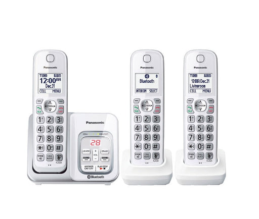 Panasonic KX-TGD593W | Cordless phone - 3 handsets - Cellular link - Answering machine - Bluetooth - White-Sonxplus St-Georges