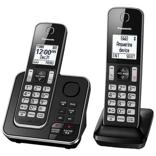 Panasonic KX-TGD392B | Cordless phone - 2 handsets - Answering machine - Black-Sonxplus St-Georges