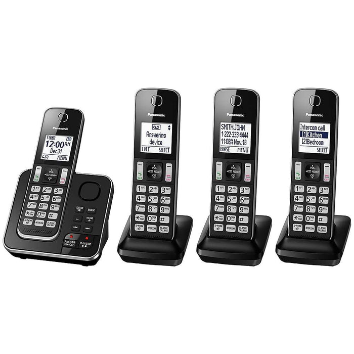 Panasonic KX-TGD394B | Cordless phone - 4 handsets - Answering machine - Black-Sonxplus St-Georges