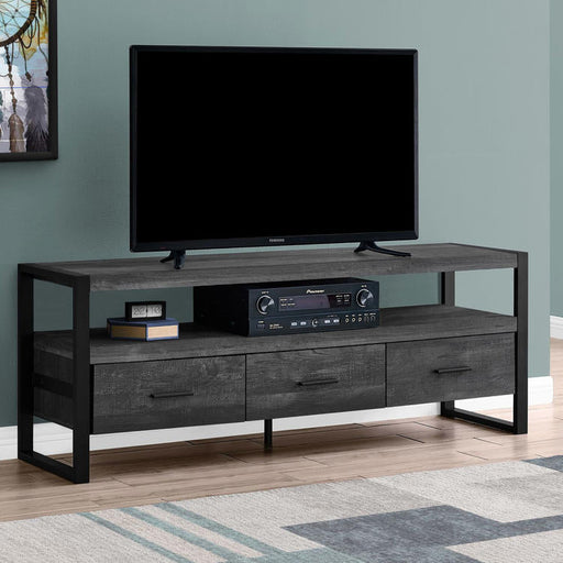 Monarch Specialties I 2823 | TV stand - 60" - 3 Drawers - Imitation Wood - Black-Sonxplus St-Georges